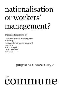 cover of pamphlet on nationalisation and workers' management